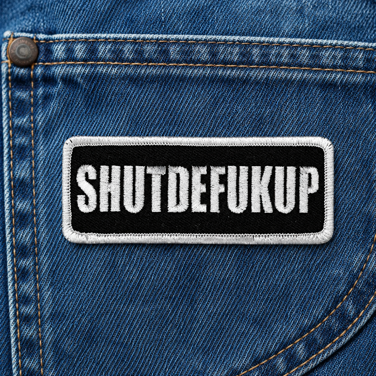 Shutdef@ckup Embroidered Patch – 4" x 2"