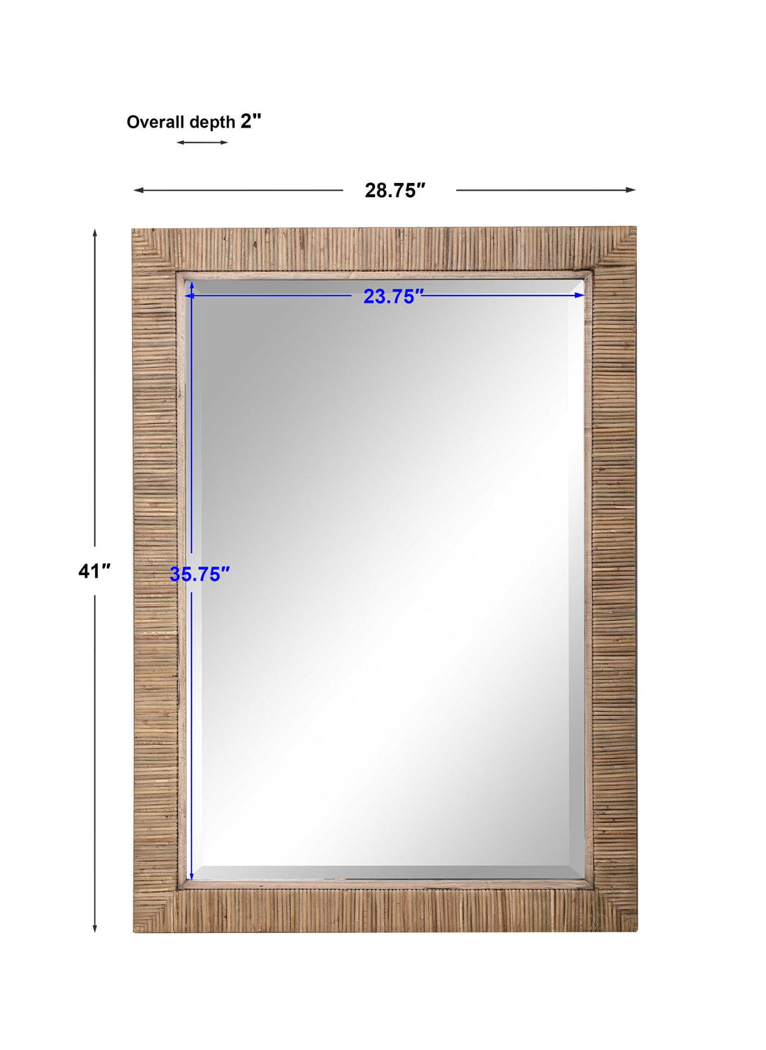 Cape - Natural Rattan Mirror - Light Brown