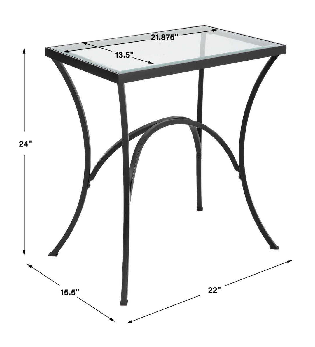 Alayna - Metal & Glass End Table - Black