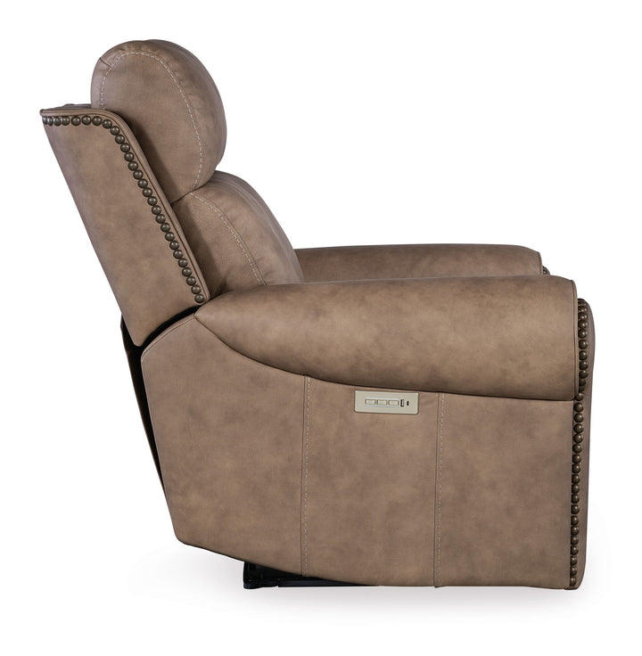 Duncan - Power Recliner With Power Headrest & Lumbar - Light Brown