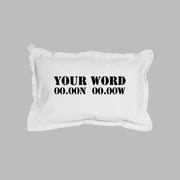 Personalized Your Word + Coordinates Stencil Lumbar Pillow: Natural / 18" X 25"