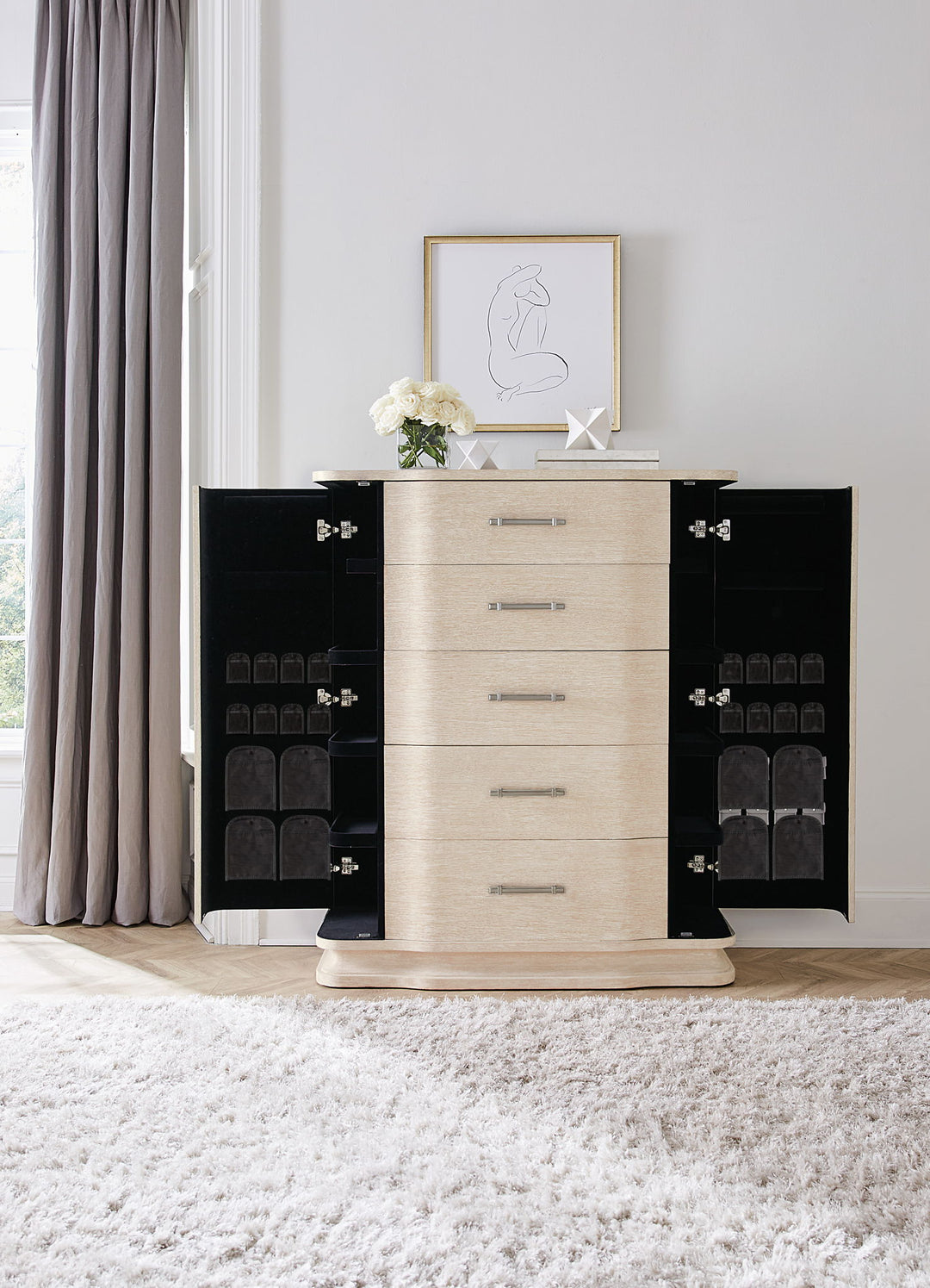 Nouveau Chic - Five Drawer Chest - Light Brown