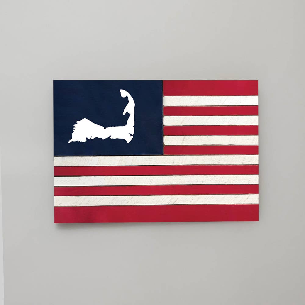 Cape Cod Wooden American Flag: Small