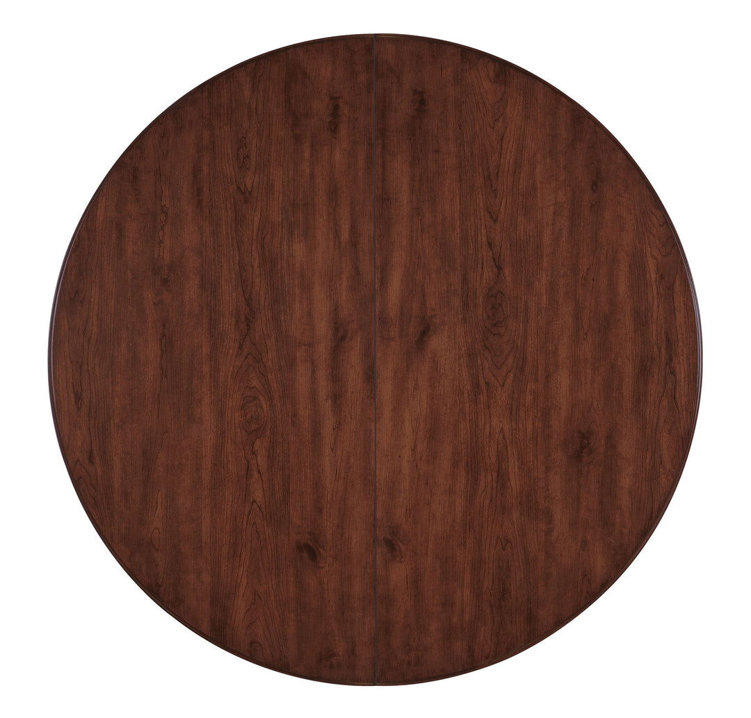 Charleston - Round Pedestal Dining Table With 1-20in leaf - Dark Brown