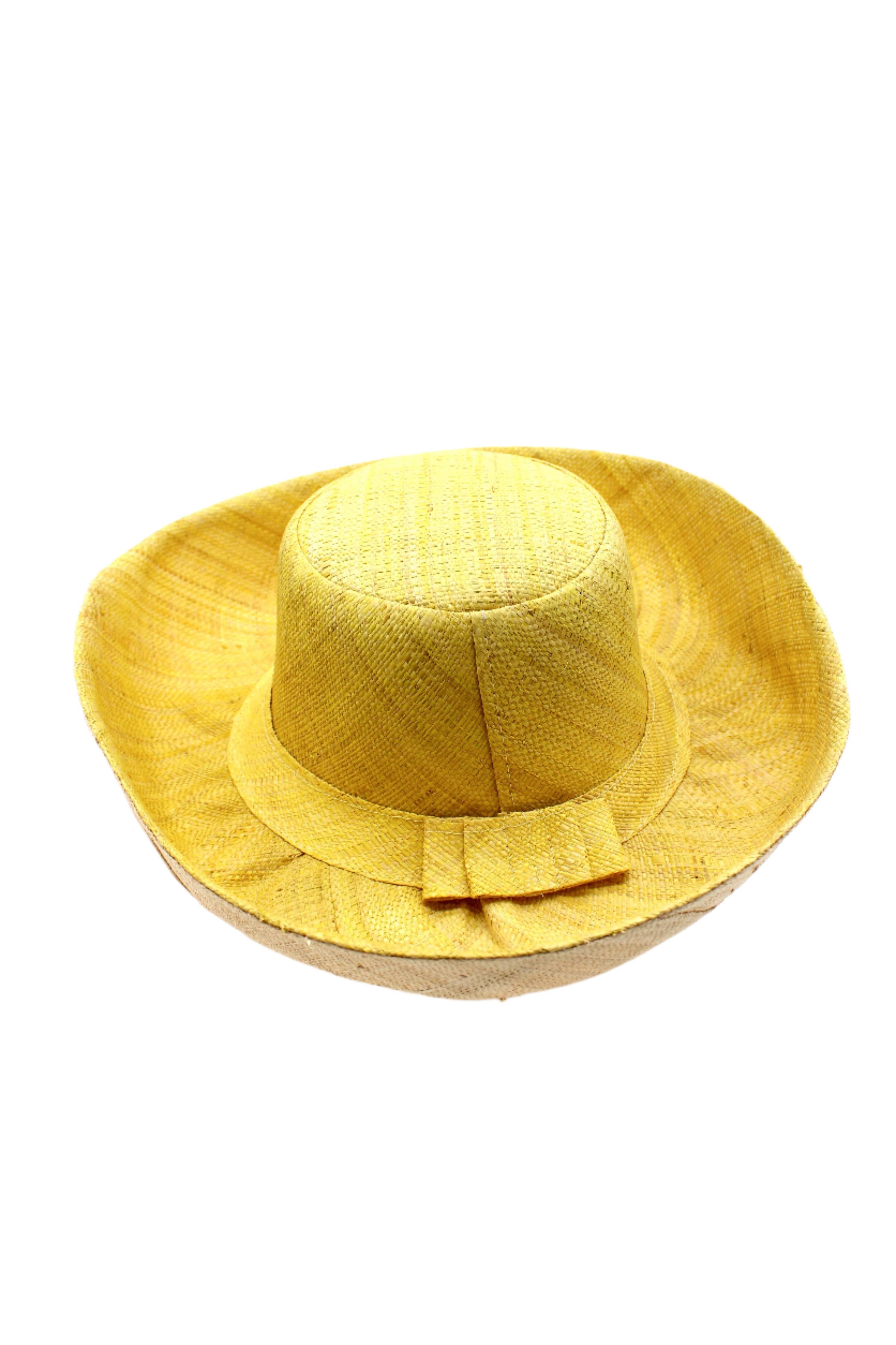 Monica 5" & 7" Wide Brim Two Tone Packable Straw Sun Hats: Fuchsia Two Tone / 7" Brim
