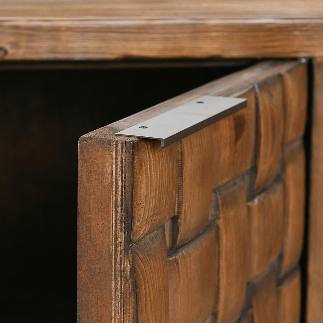 Bast - Pine Wood 4 Door Cabinet