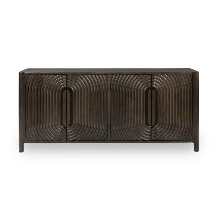 Colson - Mango Wood 4 Door Cabinet - Coffee Brown