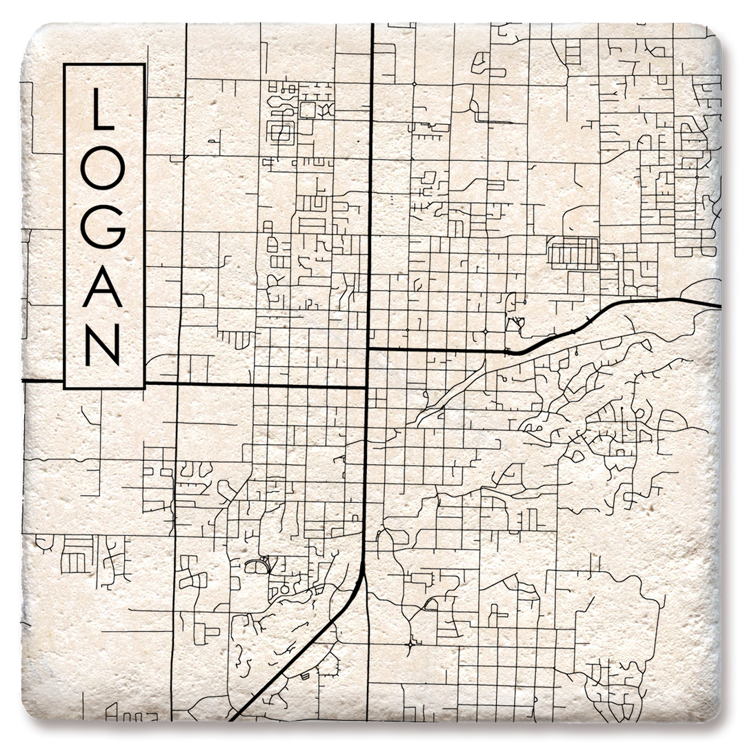 Custom city street map coaster