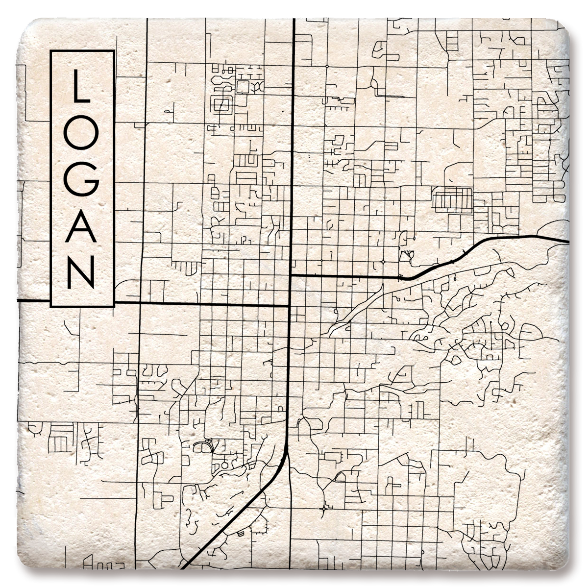Custom city street map coaster
