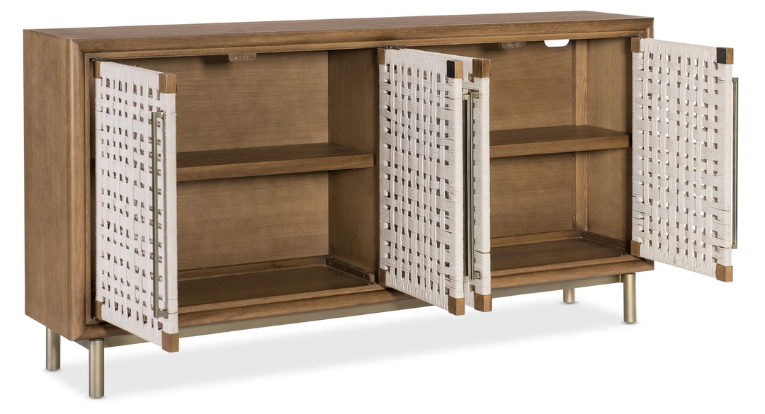 Commerce And Market - Savana Woven Front Credenza - Medium Wood
