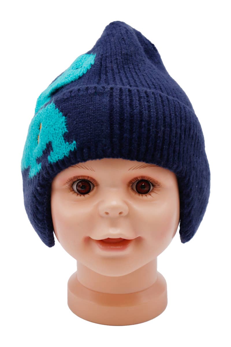 Kids Dinosaur Spike Knitted Ear Cover Beanie