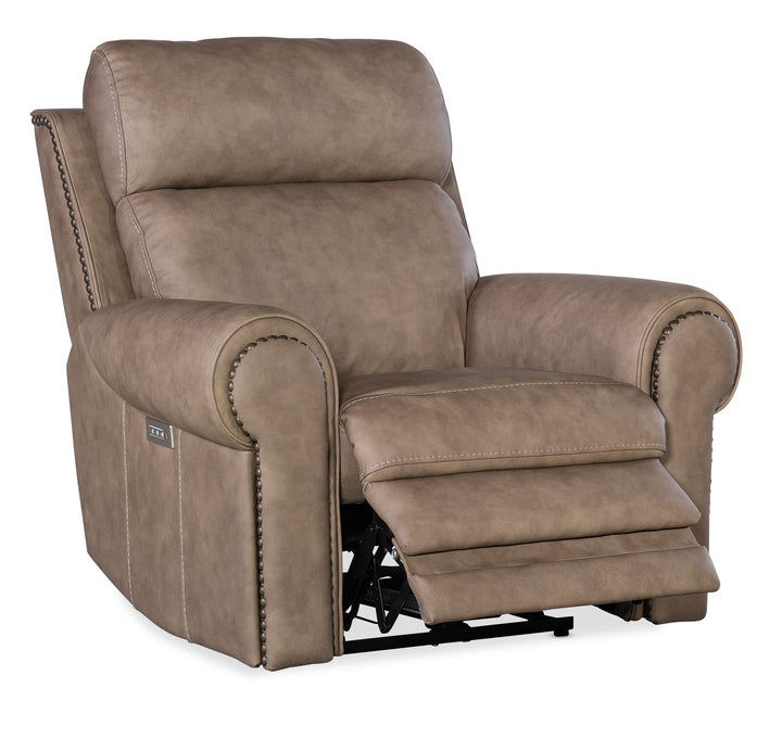 Duncan - Power Recliner With Power Headrest & Lumbar - Light Brown