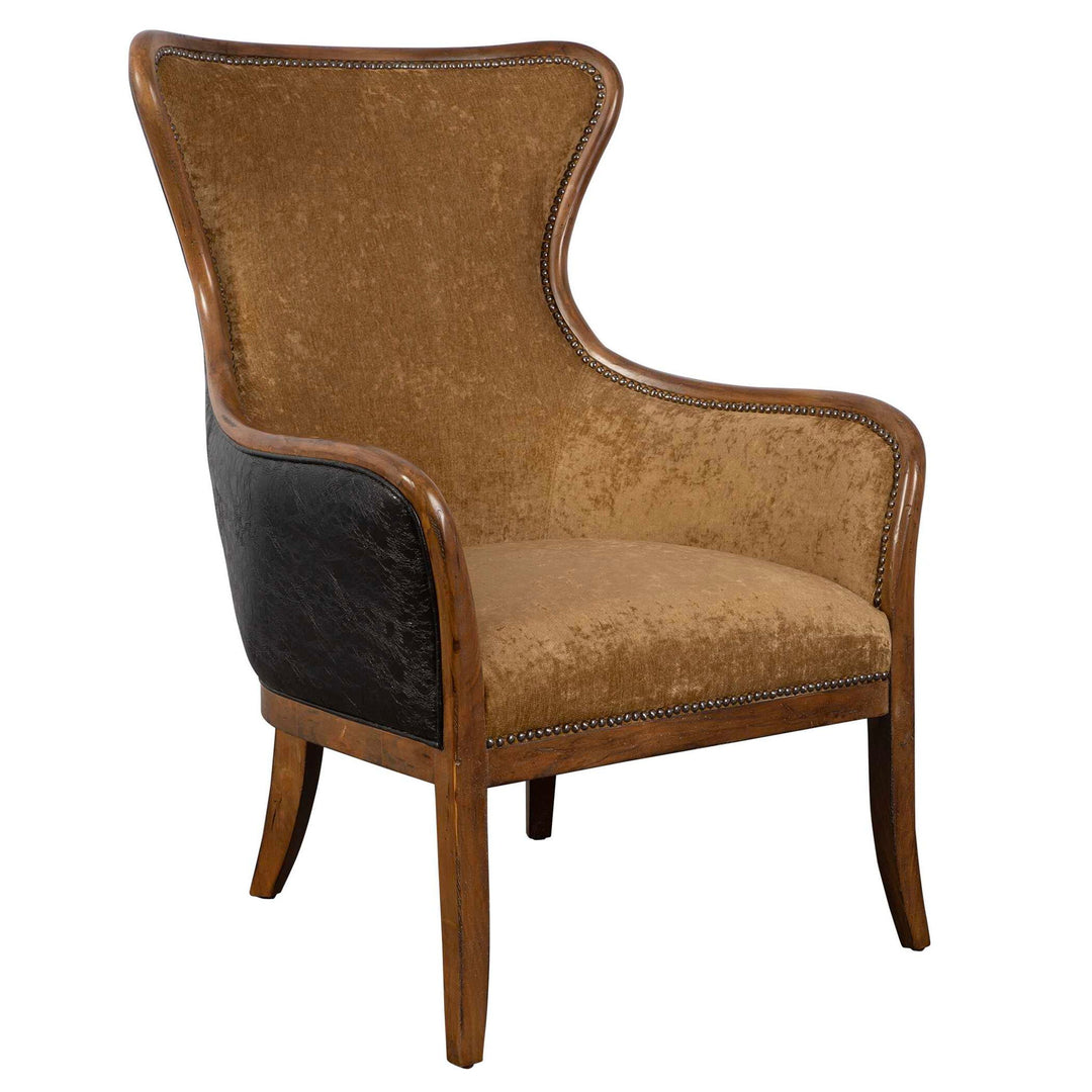 Snowden - Tan Wing Chair - Light Brown