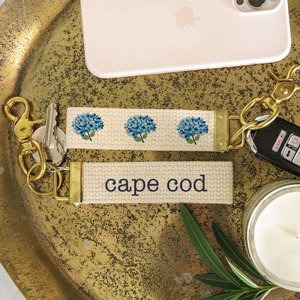 Triple Endless Summer Hydrangea Personalized  Keychain