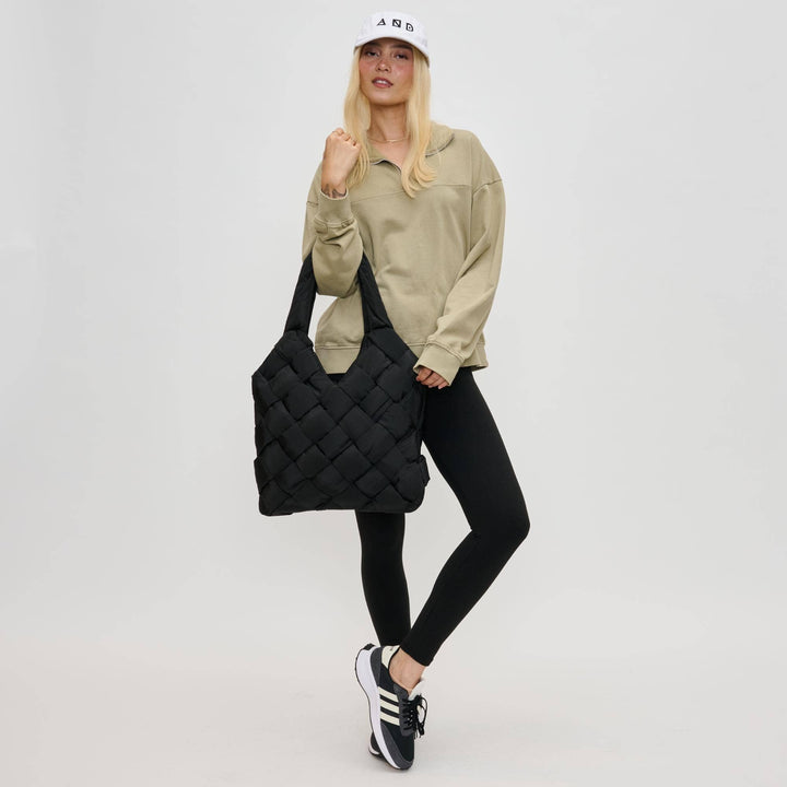 Illumine Woven Nylon Tote: Nude