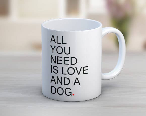 Love and a Dog Coffee Mug: 15 Ounce Jumbo