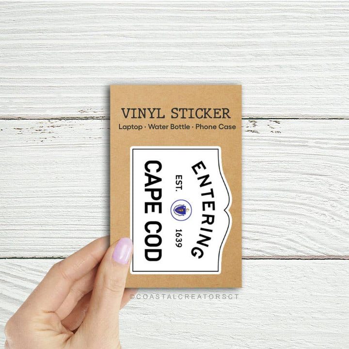 Entering Cape Cod Sign Laptop Waterproof Sticker: Packaged
