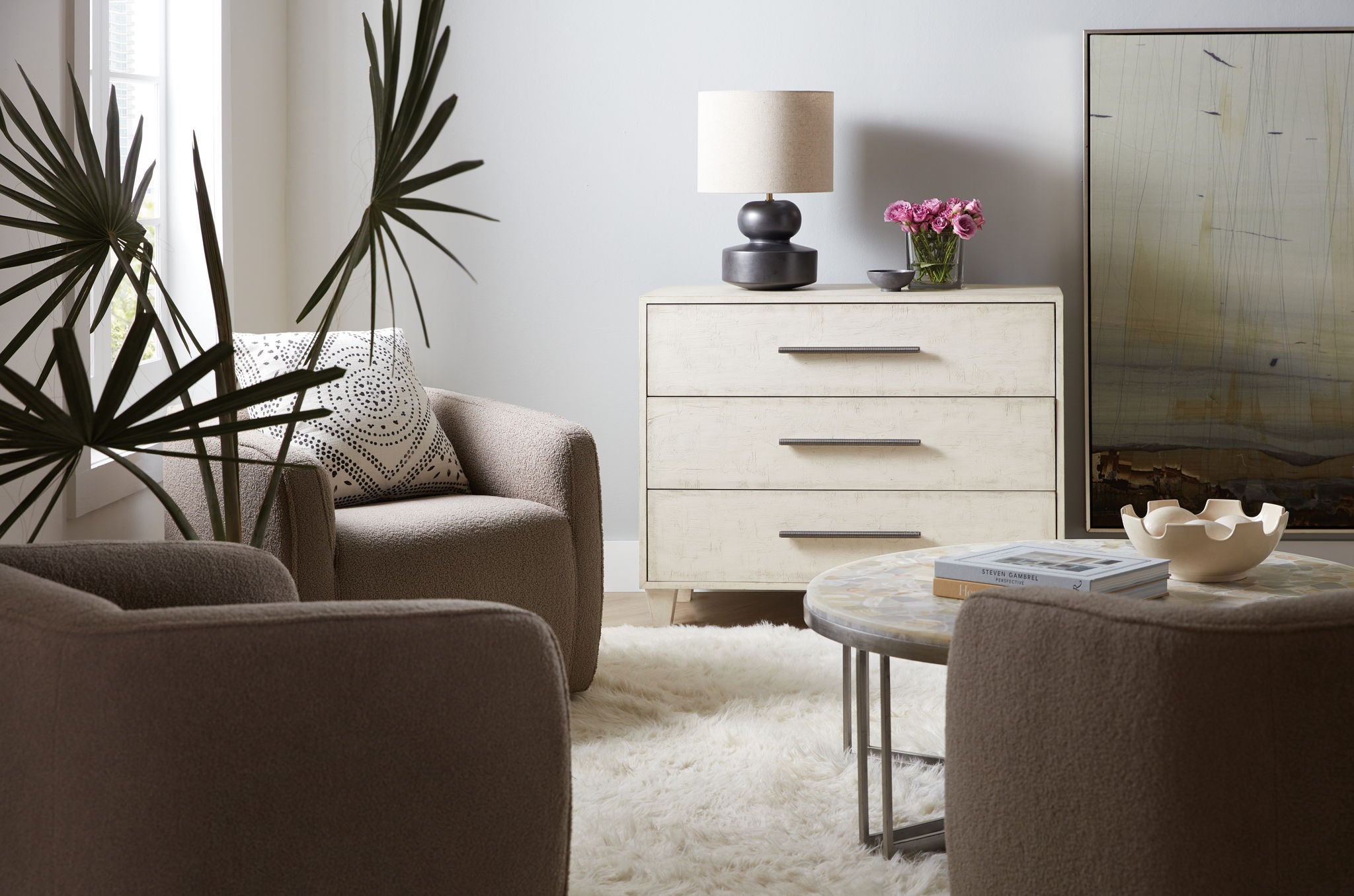 Melange - Saffron 3-Drawer Chest - Beige