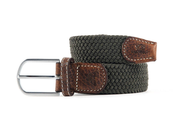 Khaki green elastic braided belt: Size 1
