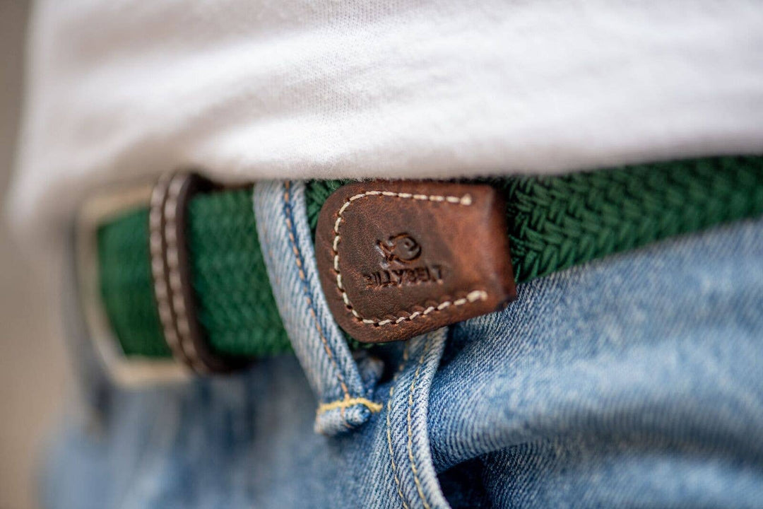 Imperial Green Elastic Braided Belt: Size 1