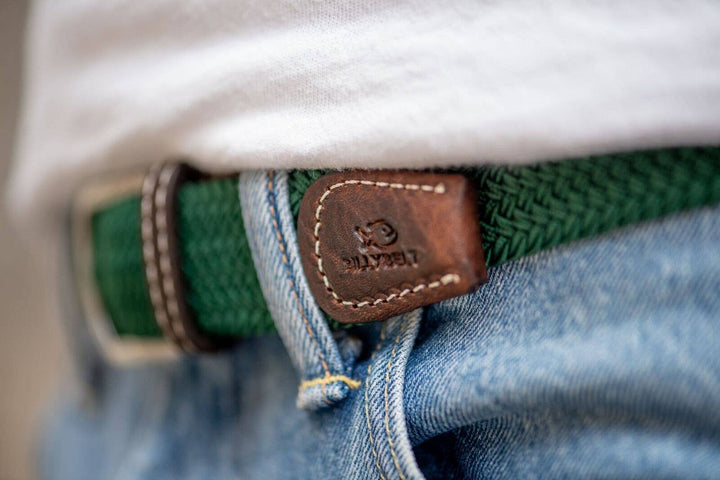 Imperial Green Elastic Braided Belt: Size 1