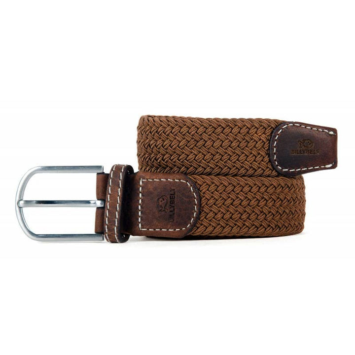 Camel brown elastic braided belt: Size 1