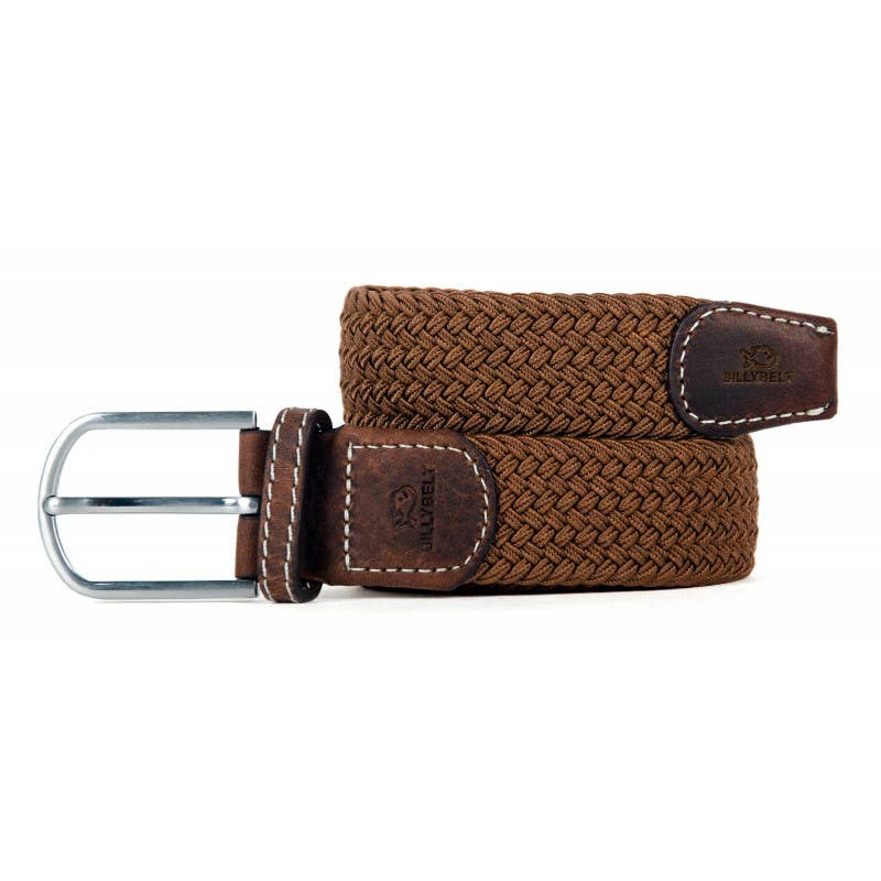 Camel brown elastic braided belt: Size 1
