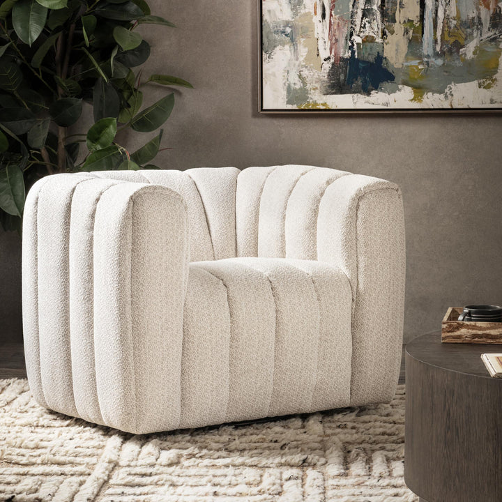 Lexa - Upholstered Swivel Chair - Cream