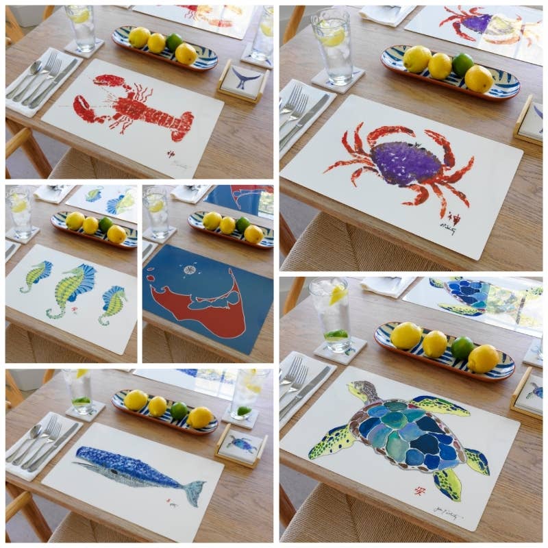 Octopus Handmade Placemat | Coastal Table Decor: Set of 12