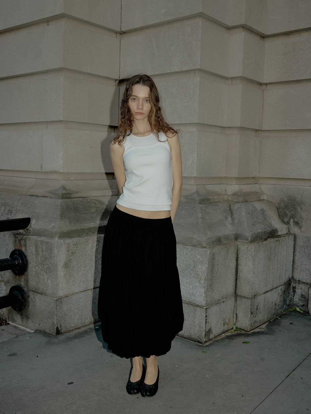 The Bella Skirt | Midi Bubble Skirt: BLACK / LARGE