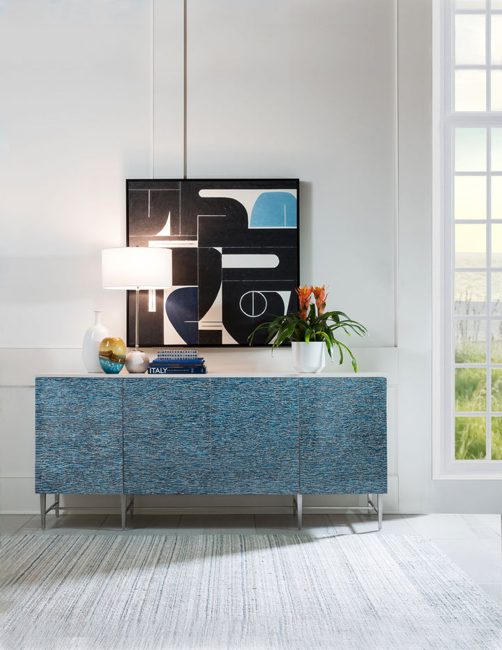 Signature Designs - Deepwater Media Console - White / Blue