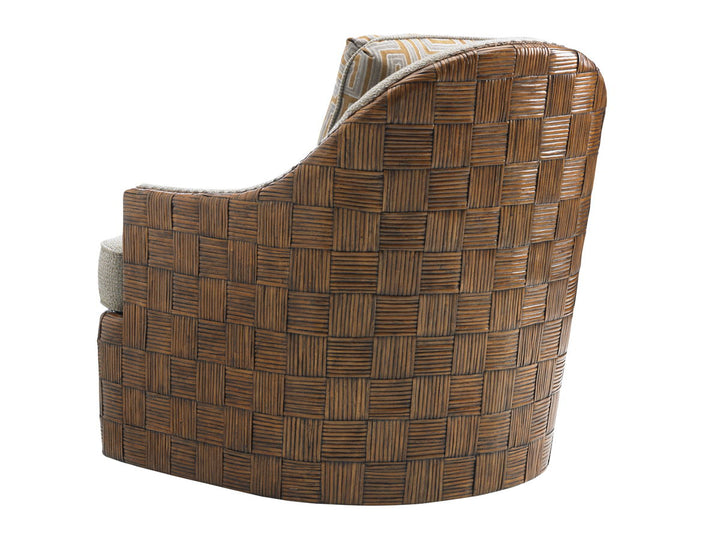 Island Fusion - Nagano Swivel Chair - Dark Brown / Beige