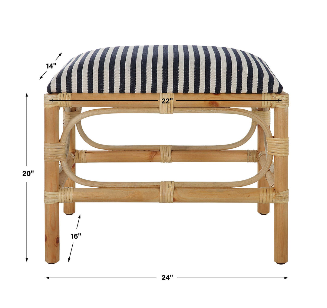 Laguna - Small Striped Bench - Light Brown