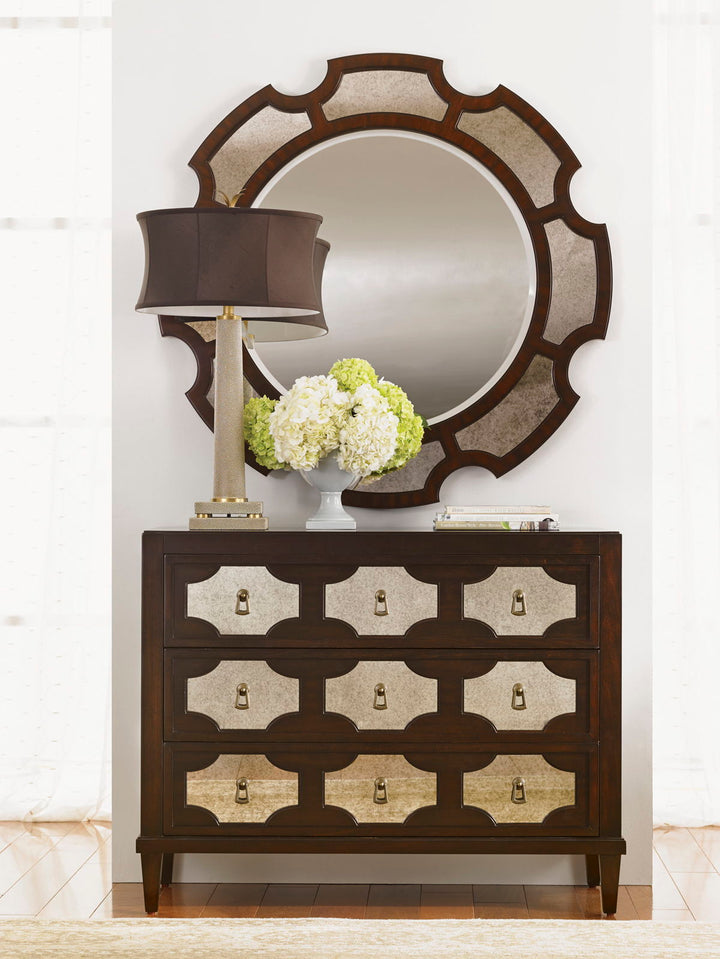 Kensington Place - Del Mar Round Mirror - Dark Brown