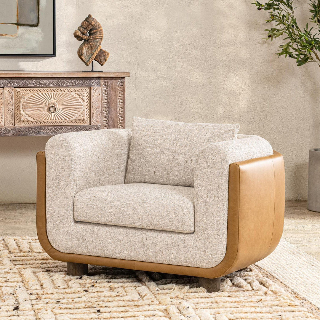 Dania - Accent Chair - Beige / Light Brown