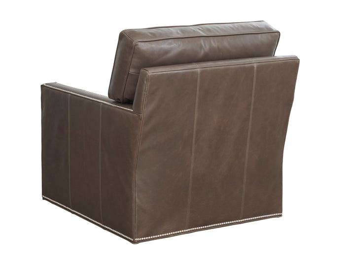 Couture Leather - Brayden Leather Swivel Chair - Dark Brown