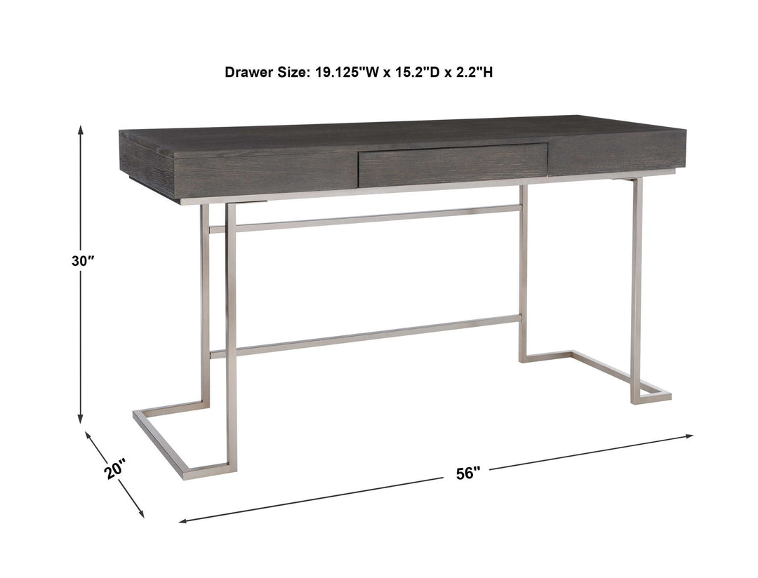 Claude - Modern Oak Desk - Dark Gray