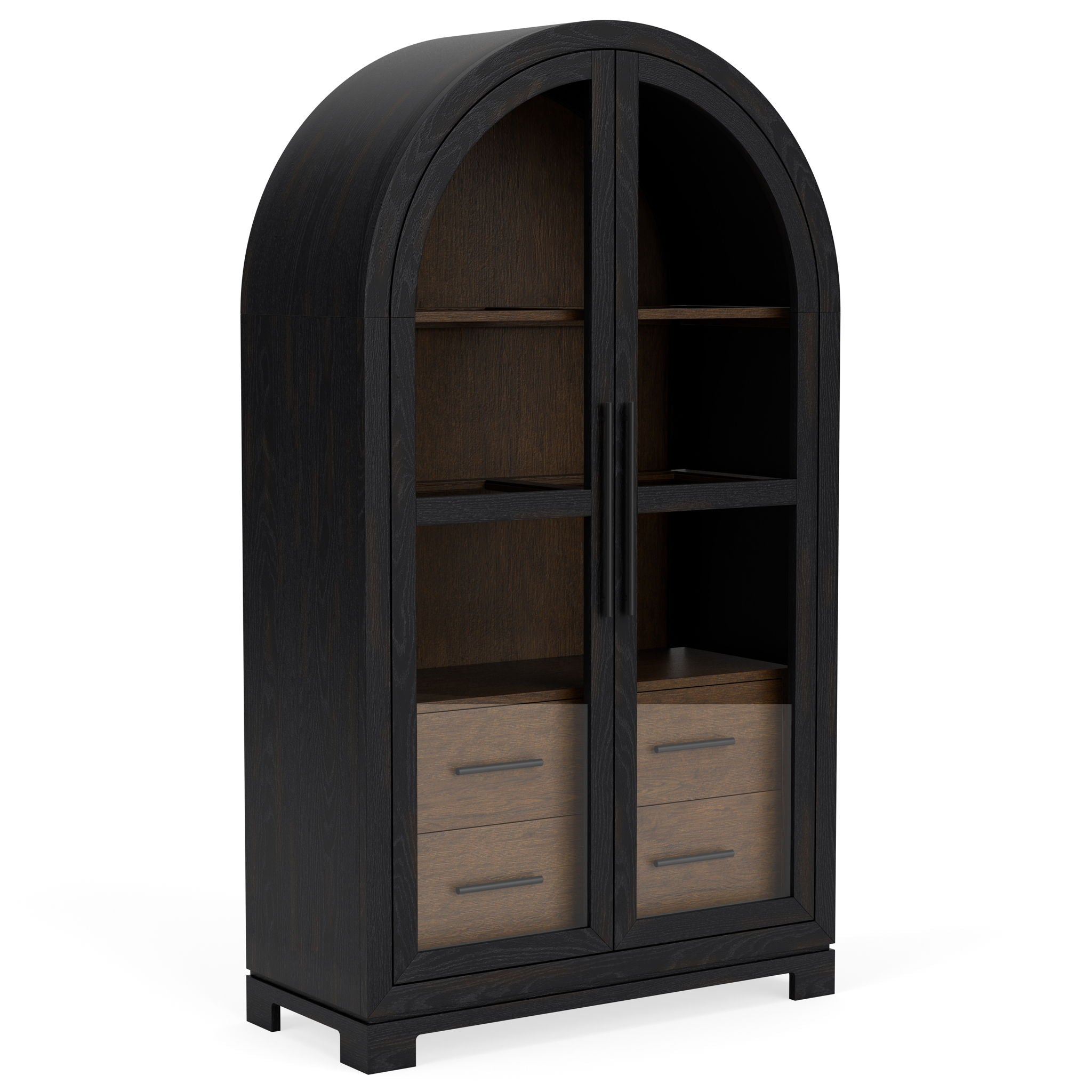 Calhoun - Display Cabinet - Whiskey / Ebony Whiskey Oak