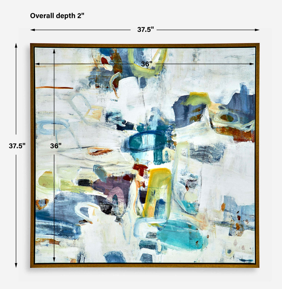Rolling Onward - Framed Abstract Art - Blue