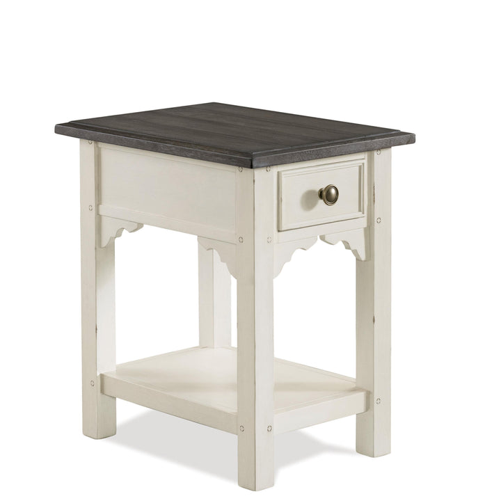 Grand Haven - Chairside Table - Feathered White / Rich Charcoal