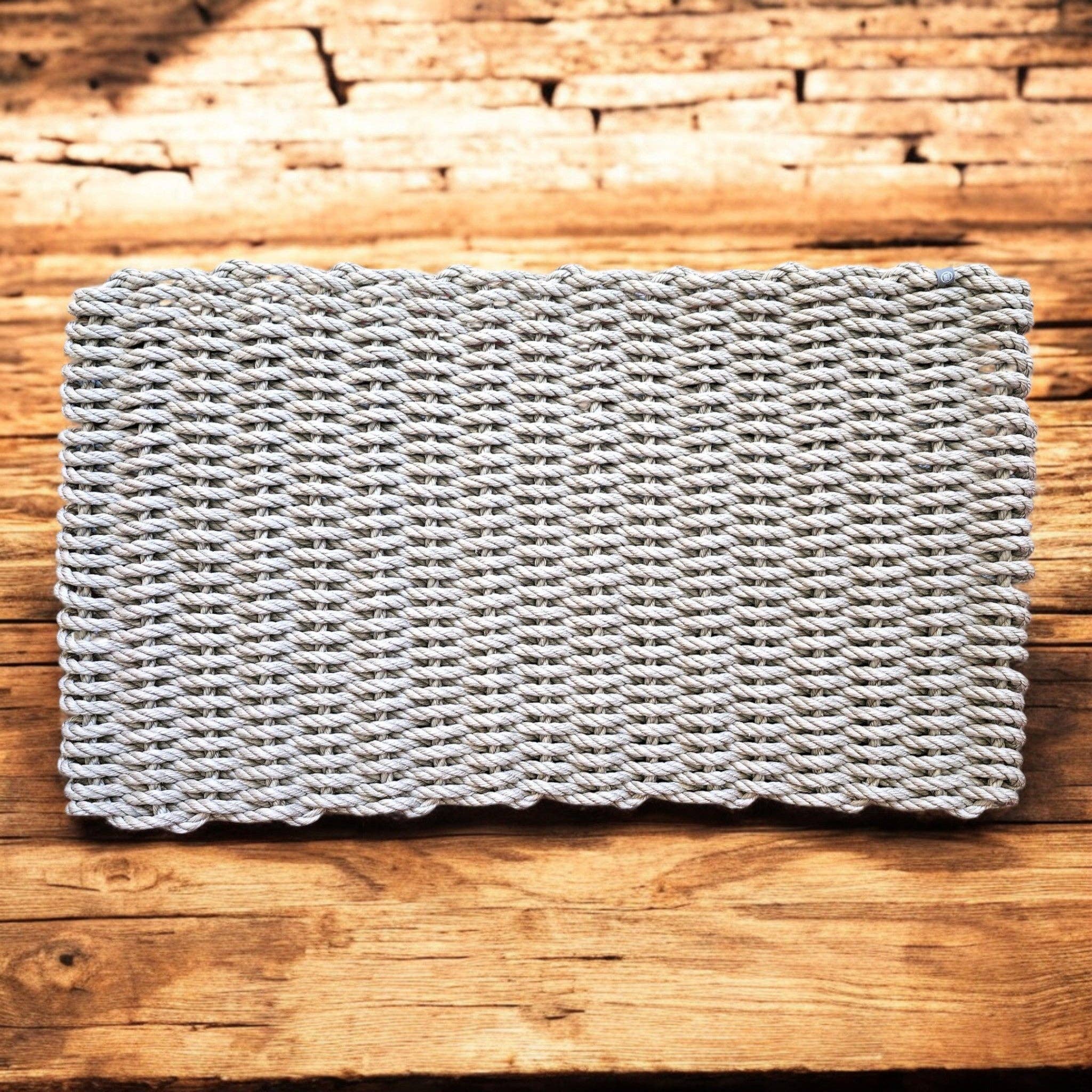 966 The "Original" Handcrafted Woven Maine Lobster Rope Door Mat, Solid Color Selections: Navy #805 / Small 18" x 30"