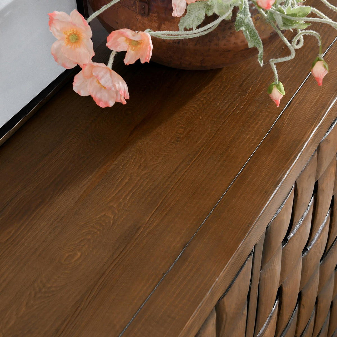 Bast - Pine Wood 4 Door Cabinet