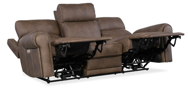 Duncan - Power Sofa With Power Headrest & Lumbar - Dark Brown