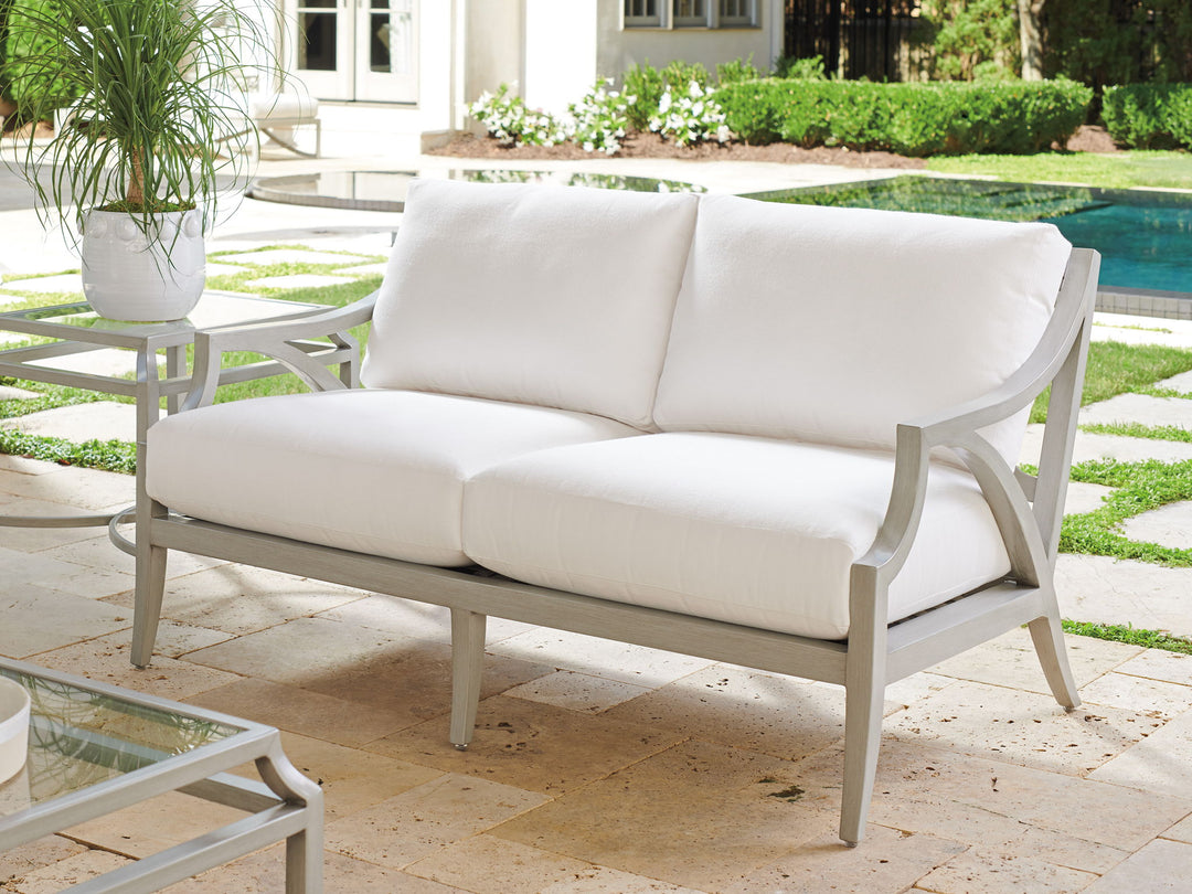 Silver Sands - Metal Loveseat - Pearl Silver