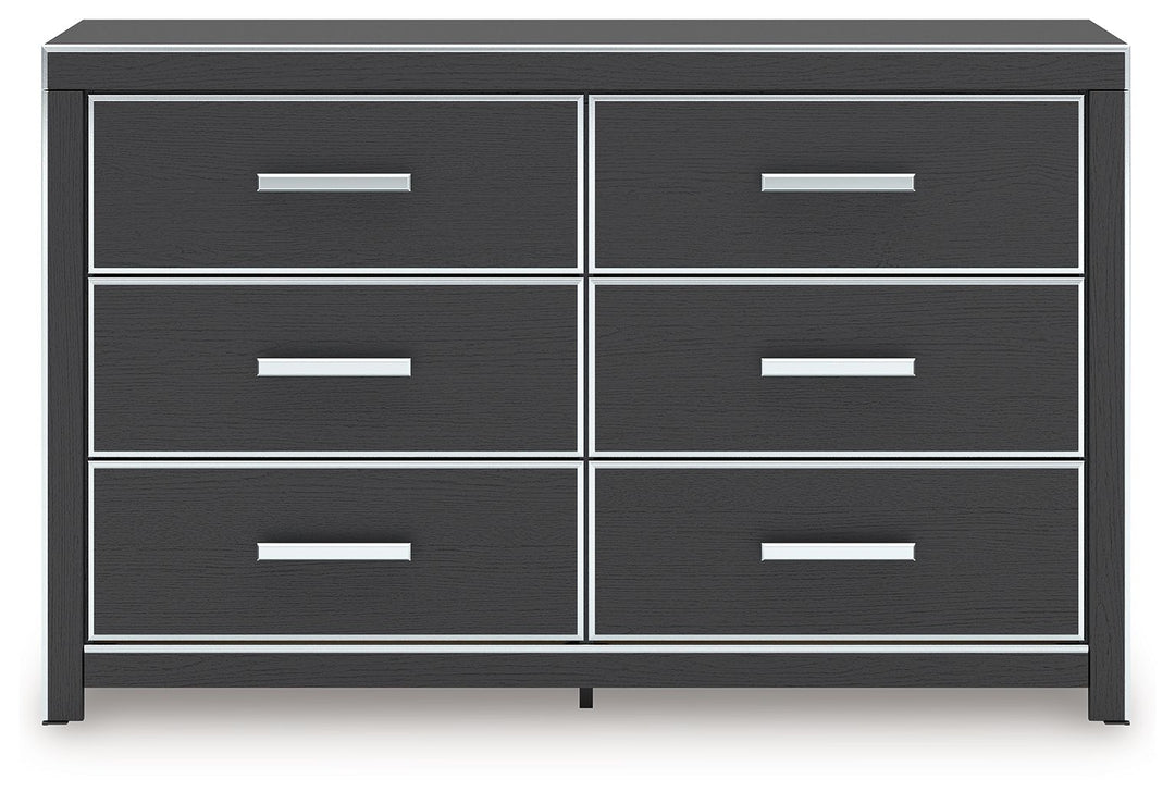 Zuraleus - Black - Six Drawer Dresser