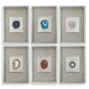 Agate - Stone Wall Art (Set of 6) - Silver