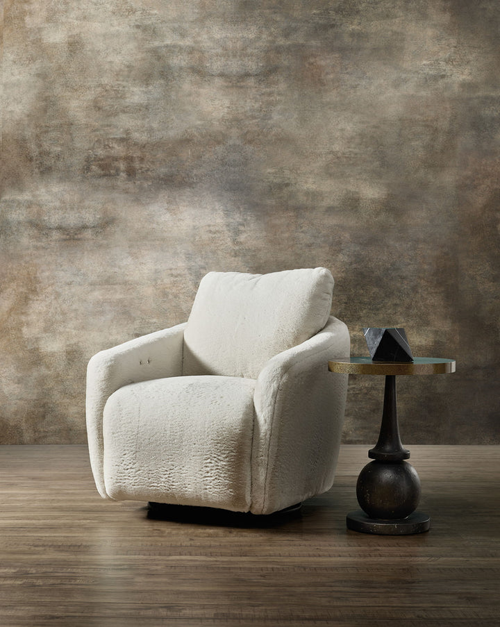 Bonnie - Swivel Chair With Power Footrest - White
