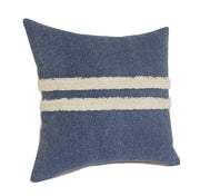 Seashore Dusty Blue Striped Cotton Throw Pillow, Set of 2