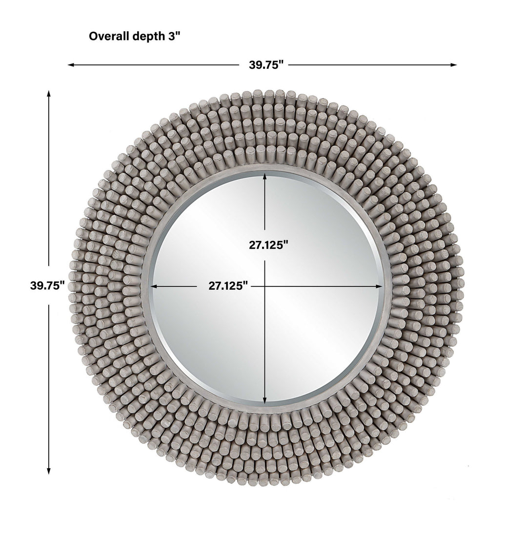 Portside - Round Gray Mirror