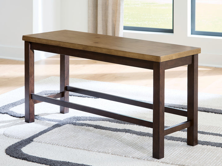 Rylandeen - Double Counter Height Bench - Light Brown / Dark Brown